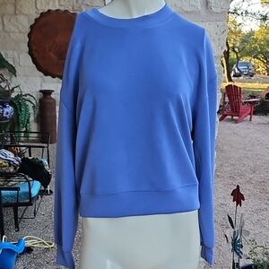 Yelete New W Tag Bluish Purple Modal Poly Spandex Crewneck Sweatshirt S